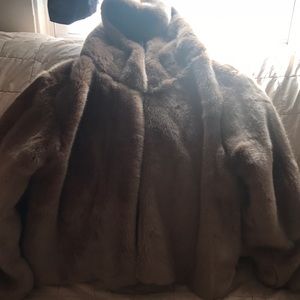 Faux Chocolate Fur Coat